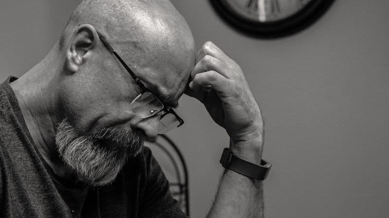 Person stressed after an accident